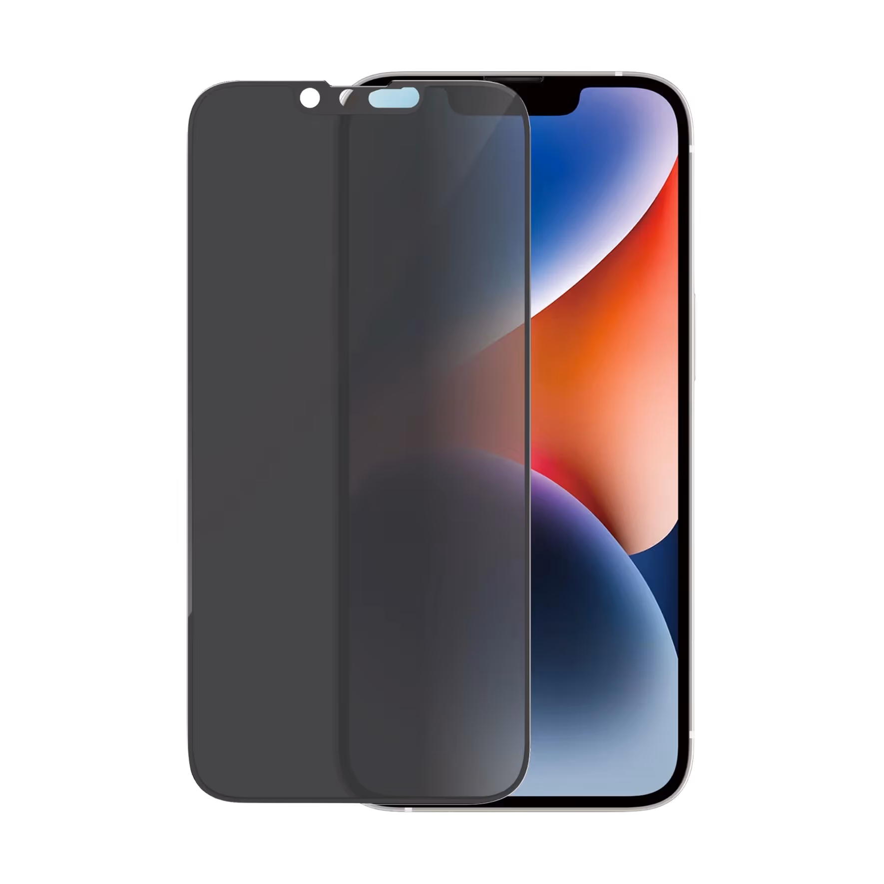 Privacy screen protector package showing privacy angle demonstration
